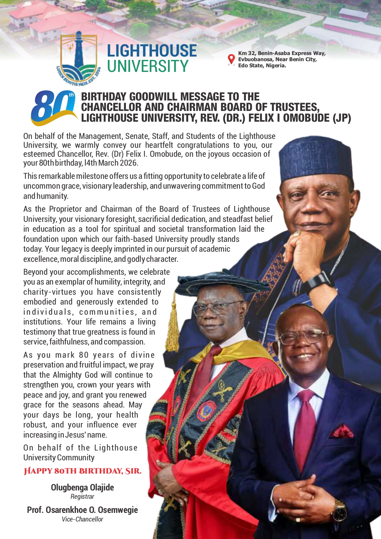 Celebrating Our Chancellor at 80